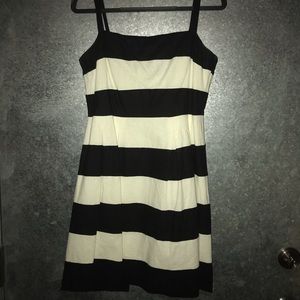Black and white striped dress